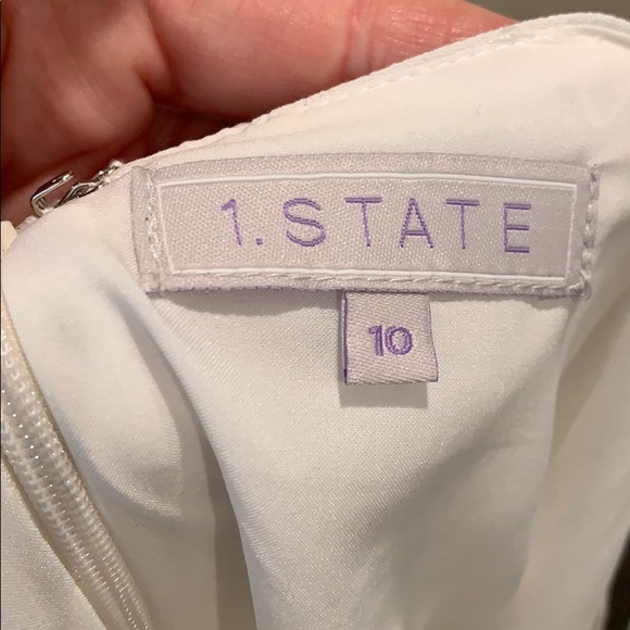 1.State Asymmetrical White Rayon Dress - Picture 3 of 4